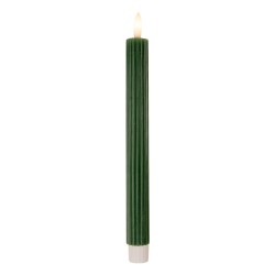 Clayre & Eef Lot de 2 bougies LED de dîner Ø 2x25 cm Vert Cire