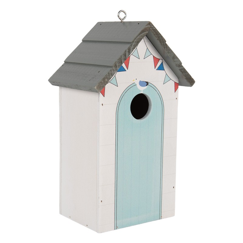Clayre & Eef Casette per uccelli 15x10x22 cm Bianco Legno