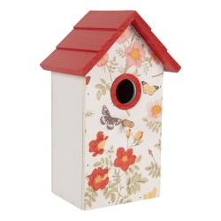 Clayre & Eef Casette per uccelli 15x10x22 cm Bianco Legno