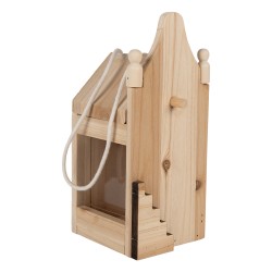Clayre & Eef Casa per l'alimentazione 10x11x23 cm Marrone Legno