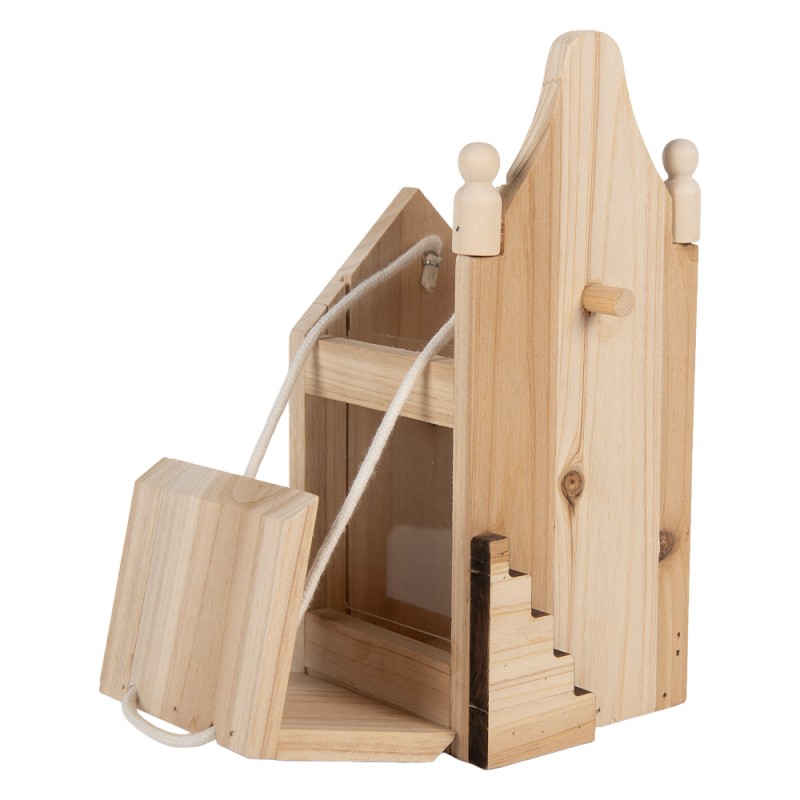 Clayre & Eef Casa per l'alimentazione 10x11x23 cm Marrone Legno