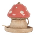 Clayre & Eef Decorazione casa degli uccelli Fungo Ø 13x13 cm Beige Rosa Ceramica