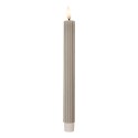 Clayre & Eef Lot de 2 bougies LED de dîner Ø 2x25 cm Gris Cire