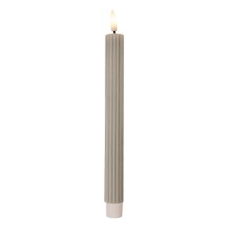 Clayre & Eef Lot de 2 bougies LED de dîner Ø 2x25 cm Gris Cire
