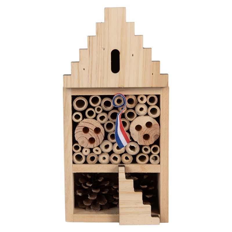 Clayre & Eef Hotel per insetti 12x7x25 cm Marrone Legno
