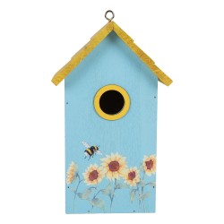 Clayre & Eef Casette per uccelli 15x10x22 cm Blu Legno