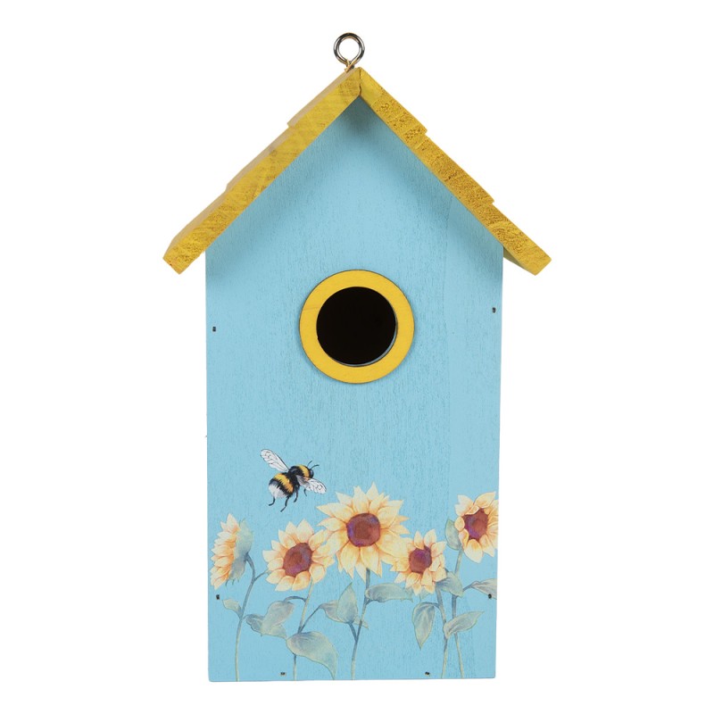 Clayre & Eef Casette per uccelli 15x10x22 cm Blu Legno