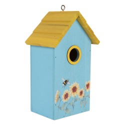 Clayre & Eef Casette per uccelli 15x10x22 cm Blu Legno