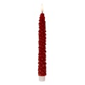 Clayre & Eef Lot de 2 bougies LED de dîner Ø 3x25 cm Rouge Cire