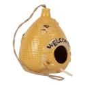 Clayre & Eef Decorazione casa degli uccelli Ø 11x14 cm Giallo Ceramica