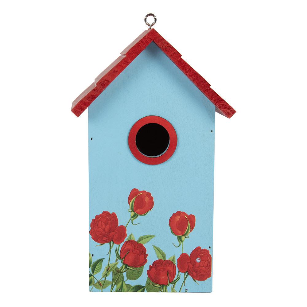 Clayre&Eef Vogelhuis 15x10x22 cm Blauw Hout afbeelding