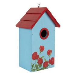 Clayre & Eef Casette per uccelli 15x10x22 cm Blu Legno