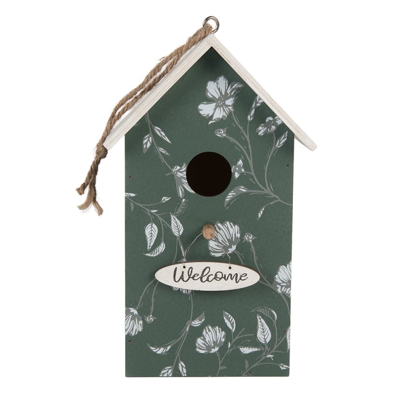 Clayre & Eef Casette per uccelli 15x10x22 cm Verde Legno