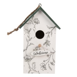 Clayre & Eef Casette per uccelli 15x10x22 cm Bianco Legno