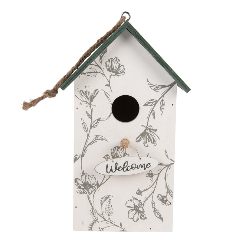 Clayre & Eef Casette per uccelli 15x10x22 cm Bianco Legno
