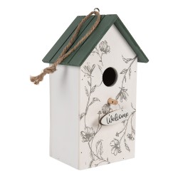 Clayre & Eef Casette per uccelli 15x10x22 cm Bianco Legno