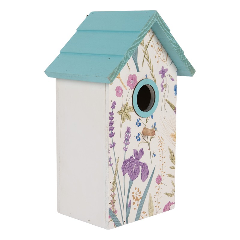 Clayre & Eef Casette per uccelli 15x10x22 cm Bianco Legno