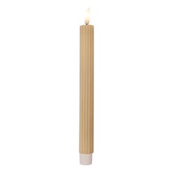 Clayre & Eef Lot de 2 bougies LED de dîner Ø 2x25 cm Beige Cire