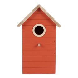 Clayre & Eef Decorazione casa degli uccelli 15x10x22 cm Rosso Legno