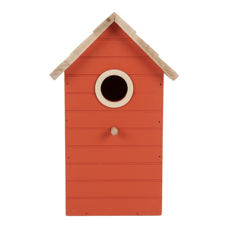 Clayre & Eef Decorazione casa degli uccelli 15x10x22 cm Rosso Legno