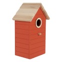 Clayre & Eef Decorazione casa degli uccelli 15x10x22 cm Rosso Legno