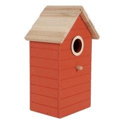 Clayre & Eef Decorazione casa degli uccelli 15x10x22 cm Rosso Legno