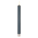 Clayre & Eef Set di 2 candele da cena a LED Ø 2x25 cm Blu Cera