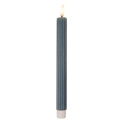 Clayre & Eef Lot de 2 bougies LED de dîner Ø 2x25 cm Bleu Cire