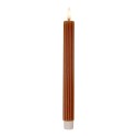Clayre & Eef Lot de 2 bougies LED de dîner Ø 2x25 cm Marron Cire