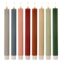 Clayre & Eef Lot de 2 bougies LED de dîner Ø 2x25 cm Marron Cire