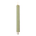 Clayre & Eef Set di 2 candele da cena a LED Ø 2x25 cm Verde Cera