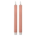 Clayre & Eef Set di 2 candele da cena a LED Ø 2x25 cm Rosa Cera