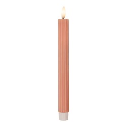 Clayre & Eef Set di 2 candele da cena a LED Ø 2x25 cm Rosa Cera