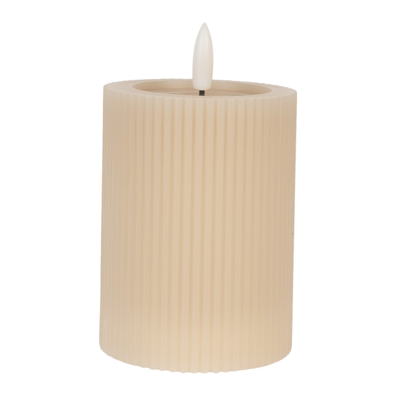 Clayre & Eef Candela LED 8x13 cm Beige Cera