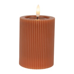 Clayre & Eef Candela LED Ø 8x13 cm Marrone Cera