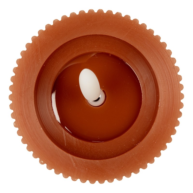 Clayre & Eef Candela LED Ø 8x13 cm Marrone Cera