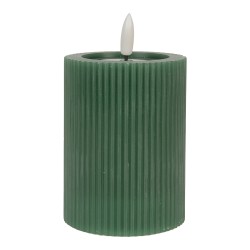 Clayre & Eef Candela LED Ø 8x13 cm Verde Cera