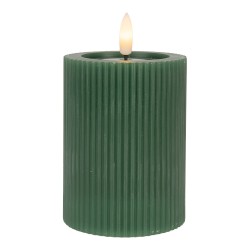 Clayre & Eef Candela LED Ø 8x13 cm Verde Cera