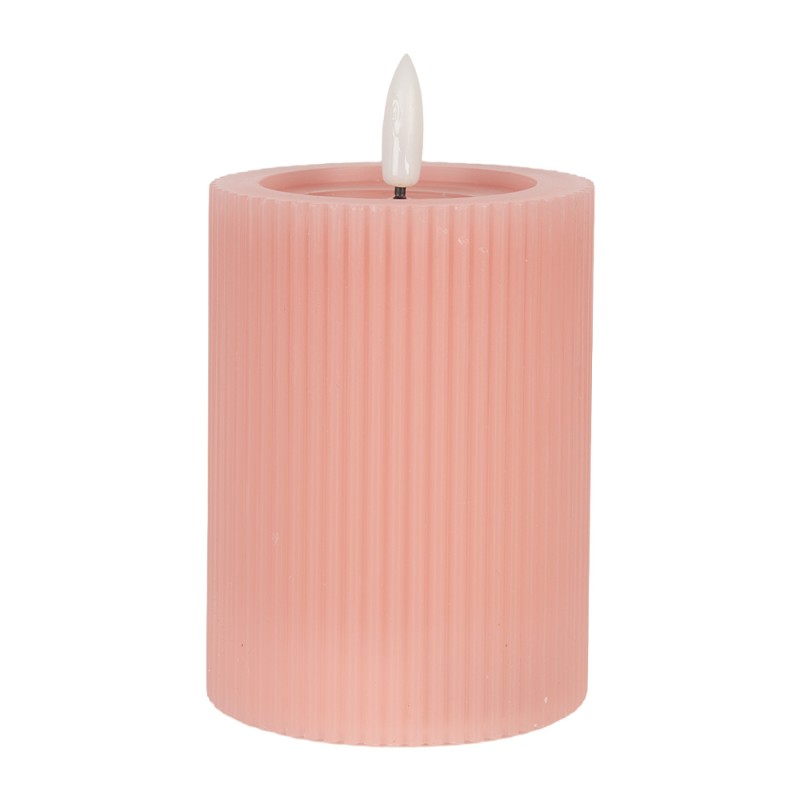 Clayre & Eef Candela LED Ø 8x13 cm Rosa Cera