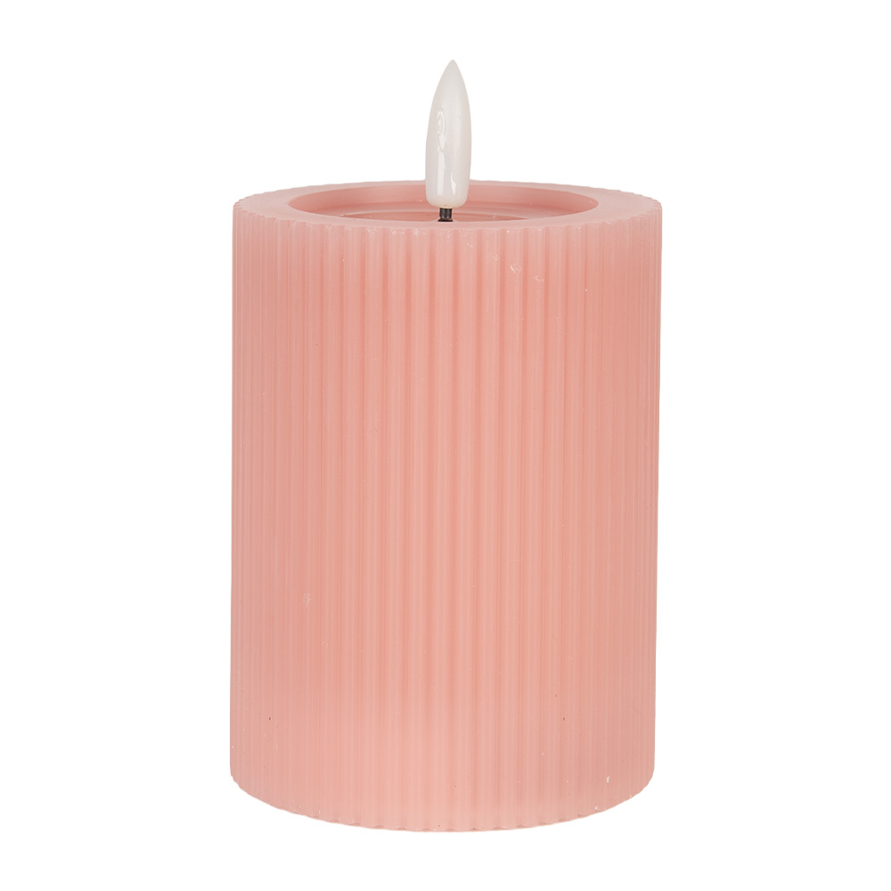 Clayre&Eef LED KaarsØ 8x13 cm Roze Wax