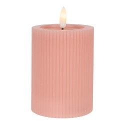 Clayre & Eef Candela LED Ø 8x13 cm Rosa Cera
