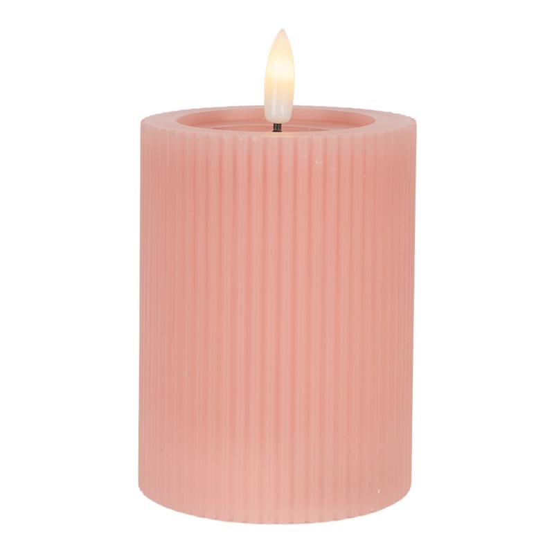 Clayre & Eef Candela LED Ø 8x13 cm Rosa Cera