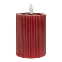 Clayre & Eef Candela LED Ø 8x13 cm Rosso Cera