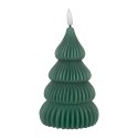 Clayre & Eef Candela LED Albero di Natale Ø 8x17 cm Verde Cera