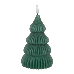 Clayre & Eef Candela LED Albero di Natale Ø 8x17 cm Verde Cera