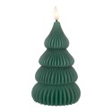 Clayre & Eef Candela LED Albero di Natale Ø 8x17 cm Verde Cera