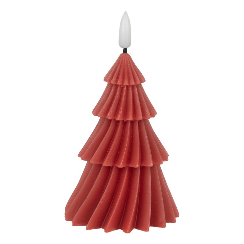 Clayre & Eef Candela LED Ø 8x13 cm Rosso Cera