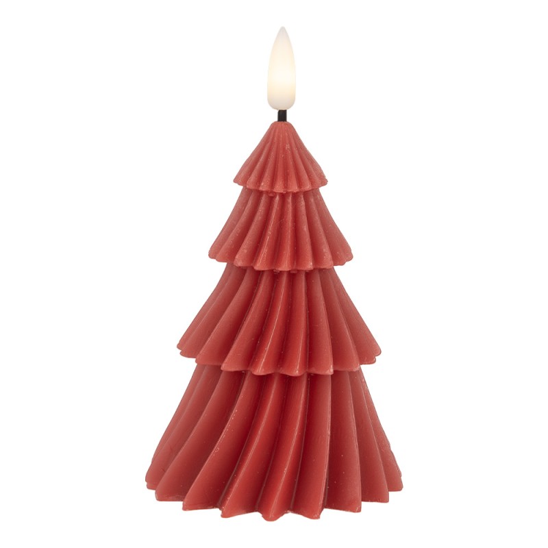 Clayre & Eef Candela LED Ø 8x13 cm Rosso Cera