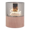 Clayre & Eef LED Candle Ø 8x10 cm Brown Plastic