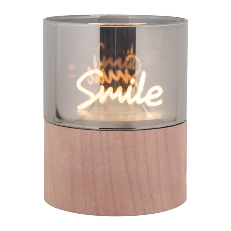 Clayre & Eef LED Candle Ø 8x10 cm Brown Plastic